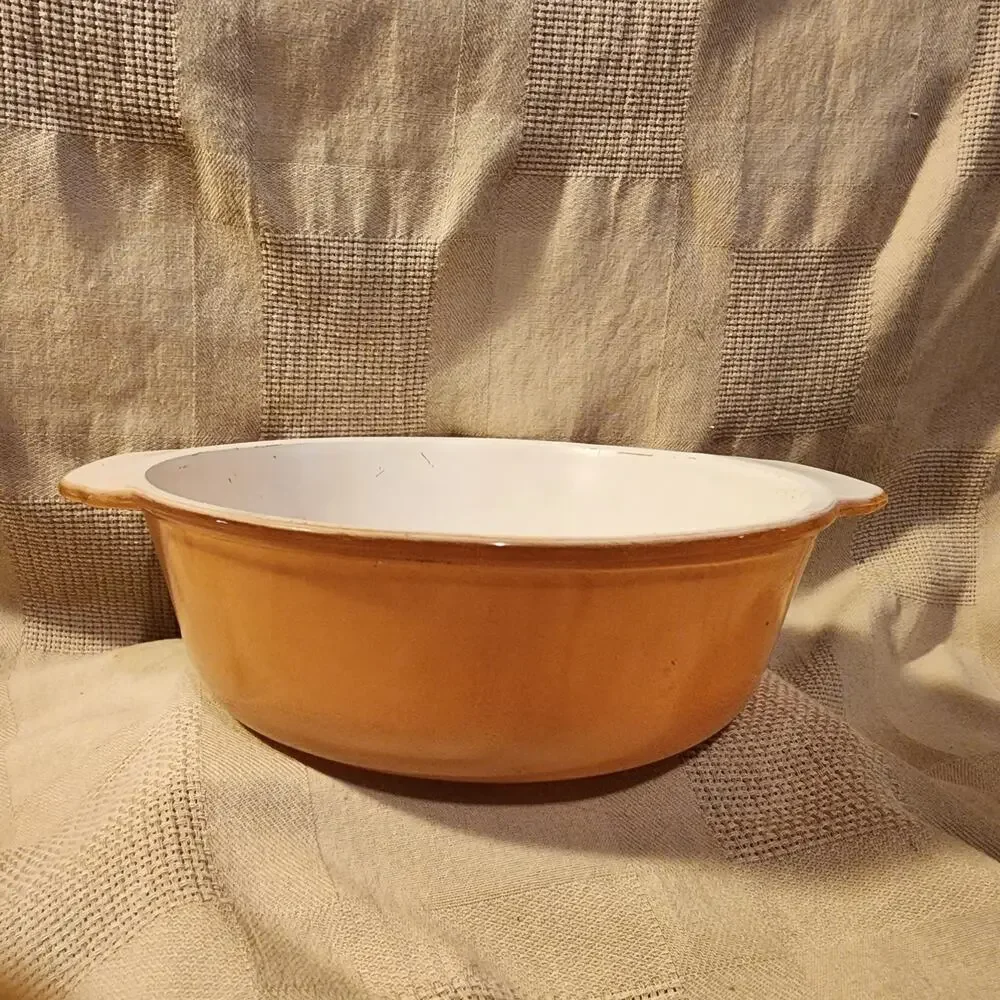 Anchor Hocking Fire King 447 Peach Lustre 1-1/2 QT Oven Ware Casserole Dish Bowl